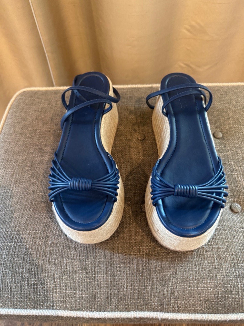 SCHUTZ Blue Espadrille Wedge Sandals